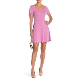 Vanity Room Scalloped Fit & Flare Dress Pink